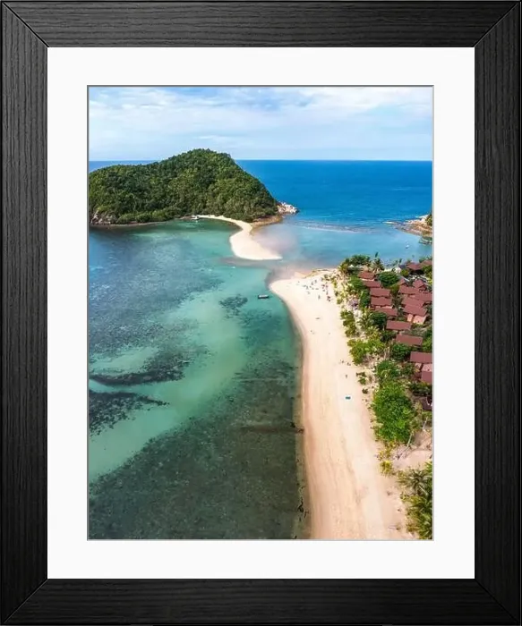 Framed Print : Aerial view of Mae Haad beach in koh Phangan, Surat Thani, Thailand Framed Print : Aerial view of Mae Haad beach in koh Phangan, Surat Thani, Thailand