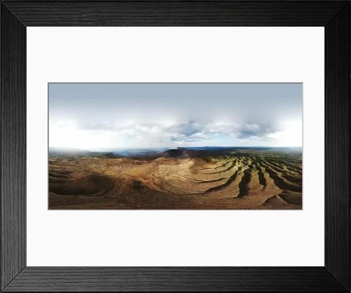 Framed Print : Volcano Masaya valley in Nicaragua 360 panorama view. VR photo of volcano with smoke Framed Print : Volcano Masaya valley in Nicaragua 360 panorama view. VR photo of volcano with smoke
