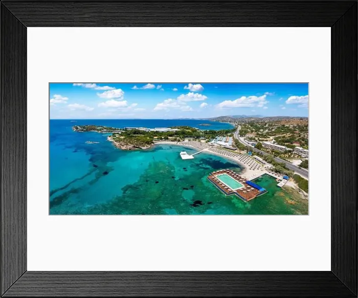 Framed Print : Panoramic aerial view of the Lagonisi peninsula in Attica Framed Print : Panoramic aerial view of the Lagonisi peninsula in Attica