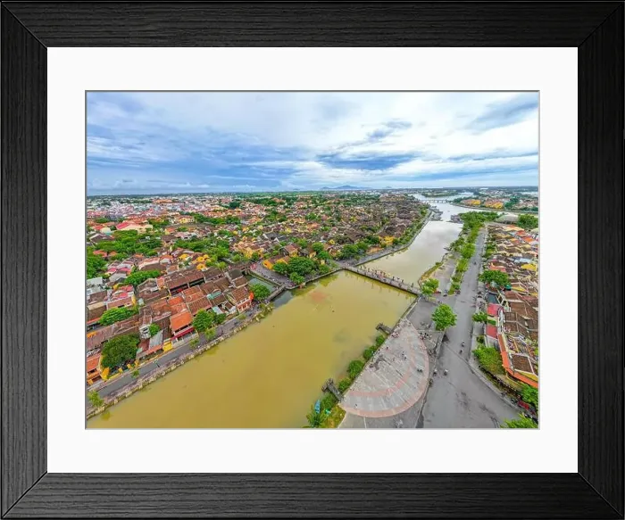 Framed Print : Hoi An, Vietnam : Panorama Aerial view of Hoi An ancient town Framed Print : Hoi An, Vietnam : Panorama Aerial view of Hoi An ancient town