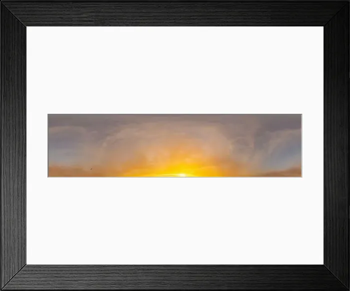 Framed Print : Bright sunset sky panorama with Cirrus clouds Framed Print : Bright sunset sky panorama with Cirrus clouds