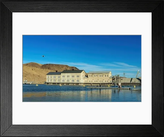 Framed Print : Drone flies over the Swan Falls Dam reservoir Framed Print : Drone flies over the Swan Falls Dam reservoir