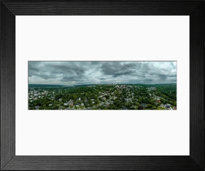 Framed Print : Aerial panorama of downtown Ithaca and Cornell University in upstate New York Framed Print : Aerial panorama of downtown Ithaca and Cornell University in upstate New York