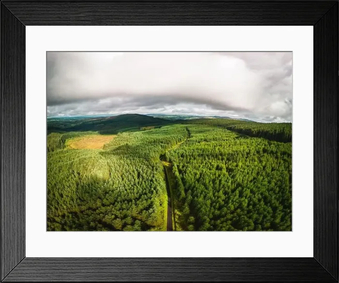 Framed Print : Aerial scenic views from Gortin Glens Forest Park, Omagh, Tyrone, Ireland Framed Print : Aerial scenic views from Gortin Glens Forest Park, Omagh, Tyrone, Ireland