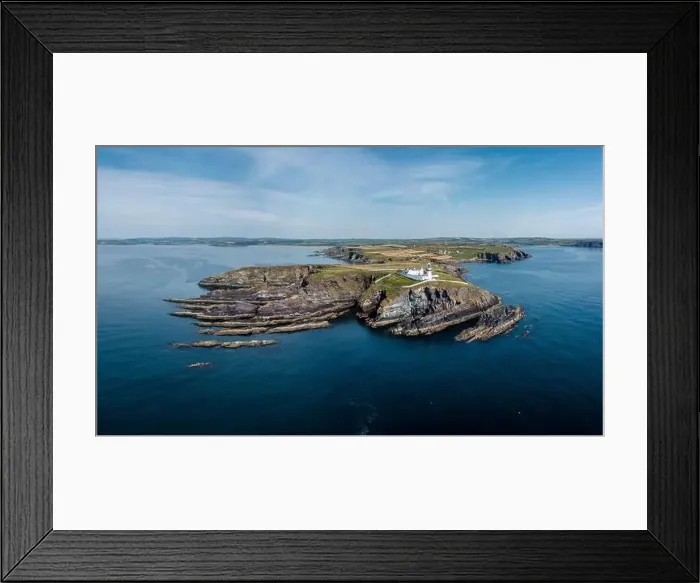 Framed Print : An aerial view of the Galley Head Lighthouse in County Cork Framed Print : An aerial view of the Galley Head Lighthouse in County Cork