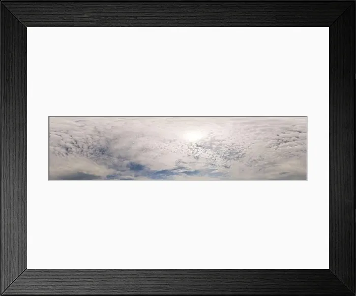 Framed Print : Blue sky with Cumulus clouds Seamless panorama in spherical equirectangular format Framed Print : Blue sky with Cumulus clouds Seamless panorama in spherical equirectangular format