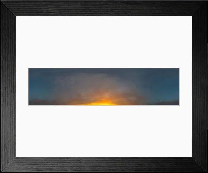 Framed Print : Bright sunset sky panorama with Cirrus clouds Framed Print : Bright sunset sky panorama with Cirrus clouds