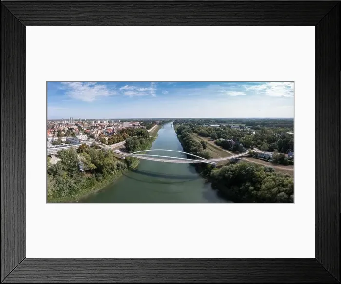 Framed Print : Aerial view of Tiszavirag bridge in Szolnok Framed Print : Aerial view of Tiszavirag bridge in Szolnok