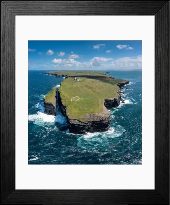 Framed Print : An aerial view of the Loop Head Lighthouse in County Clare in western Ireland Framed Print : An aerial view of the Loop Head Lighthouse in County Clare in western Ireland