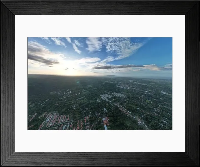 Framed Print : Wide panorama on green Managua city aerial drone view Framed Print : Wide panorama on green Managua city aerial drone view