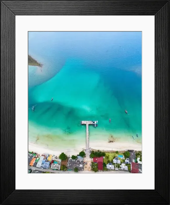 Framed Print : Aerial view of Malibu beach in Koh Phangan, Thailand