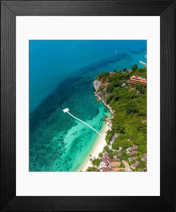 Framed Print : Aerial view of Leela Beach in koh Phangan, Thailand Framed Print : Aerial view of Leela Beach in koh Phangan, Thailand