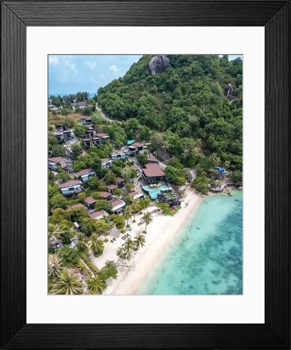 Framed Print : Aerial view of Leela Beach in koh Phangan, Thailand Framed Print : Aerial view of Leela Beach in koh Phangan, Thailand
