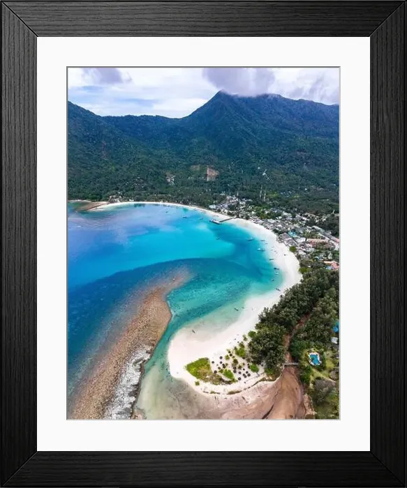 Framed Print : Aerial view of Malibu beach in Koh Phangan, Thailand Framed Print : Aerial view of Malibu beach in Koh Phangan, Thailand