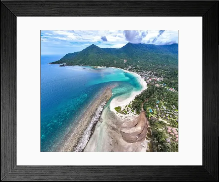 Framed Print : Aerial view of Malibu beach in Koh Phangan, Thailand Framed Print : Aerial view of Malibu beach in Koh Phangan, Thailand