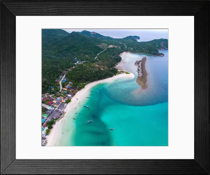 Framed Print : Aerial view of Malibu beach in Koh Phangan, Thailand