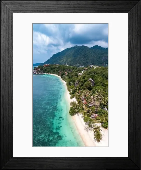 Framed Print : Aerial view of Leela Beach in koh Phangan, Thailand Framed Print : Aerial view of Leela Beach in koh Phangan, Thailand