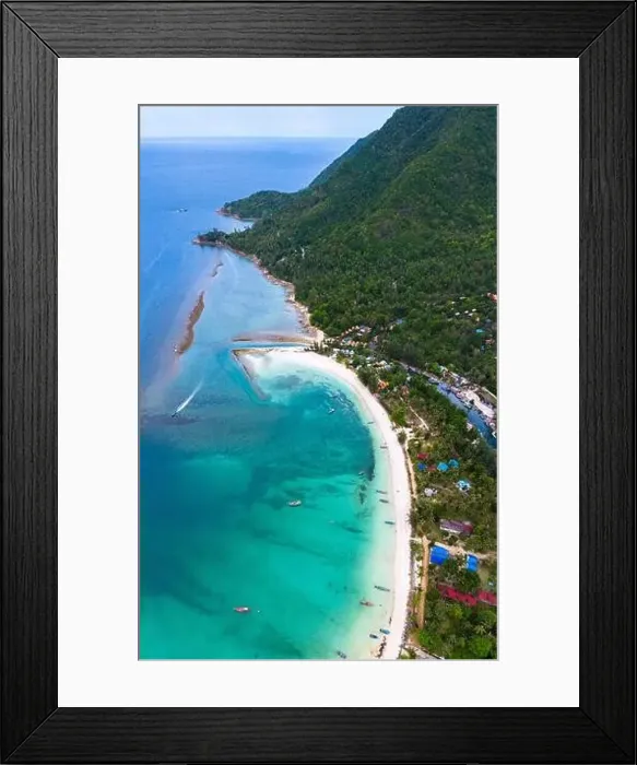 Framed Print : Aerial view of Malibu beach in Koh Phangan, Thailand