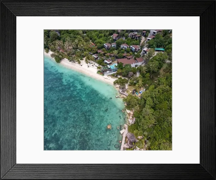 Framed Print : Aerial view of Leela Beach in koh Phangan, Thailand Framed Print : Aerial view of Leela Beach in koh Phangan, Thailand