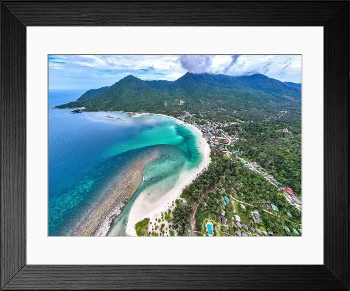 Framed Print : Aerial view of Malibu beach in Koh Phangan, Thailand