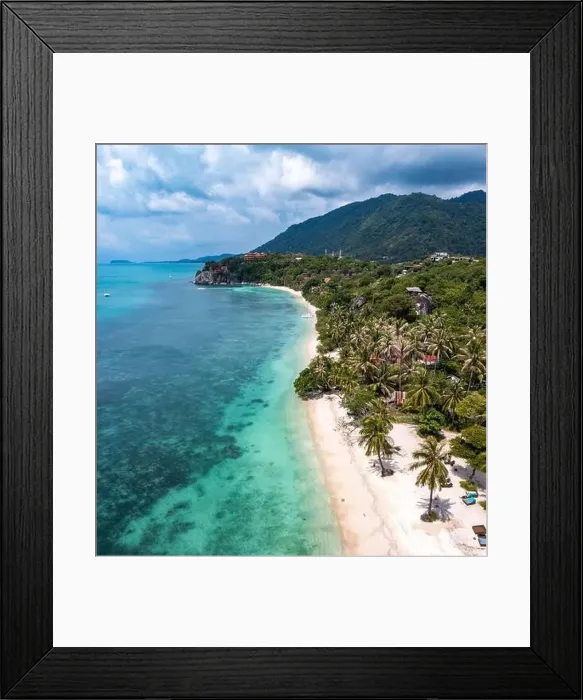 Framed Print : Aerial view of Leela Beach in koh Phangan, Thailand