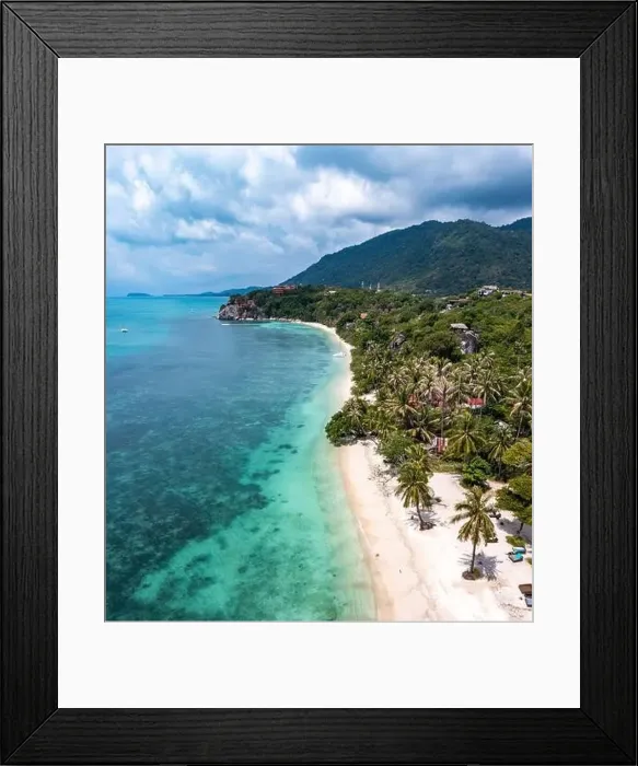 Framed Print : Aerial view of Leela Beach in koh Phangan, Thailand Framed Print : Aerial view of Leela Beach in koh Phangan, Thailand