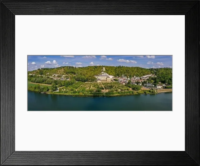 Framed Print : aerial view on the city of La Roche Guyon in Val d'Oise in France Framed Print : aerial view on the city of La Roche Guyon in Val d'Oise in France
