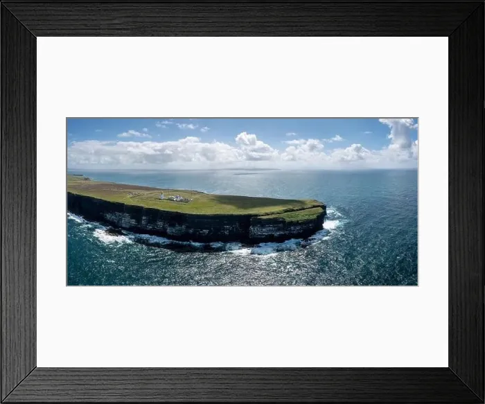 Framed Print : An aerial view of the Loop Head Lighthouse in County Clare in western Ireland Framed Print : An aerial view of the Loop Head Lighthouse in County Clare in western Ireland