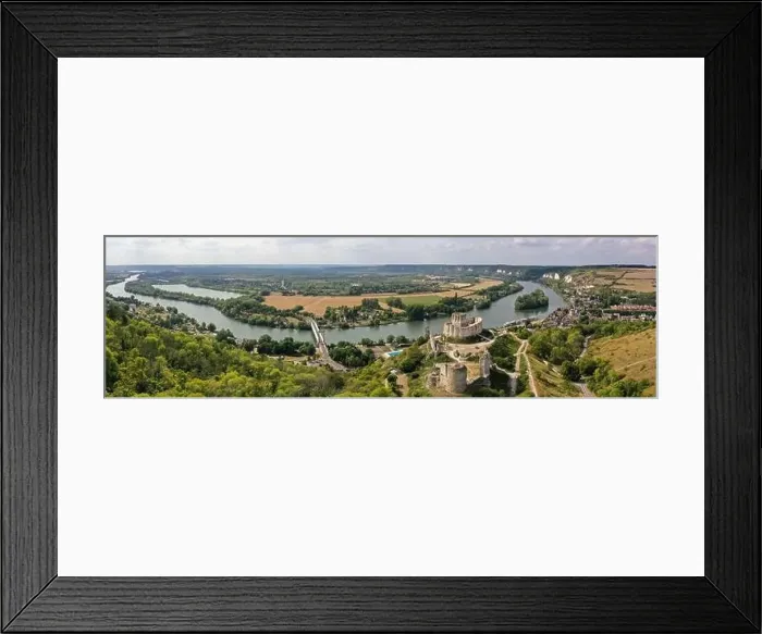 Framed Print : aerial view on gaillard castle in the city of the andelys in Normandy in France Framed Print : aerial view on gaillard castle in the city of the andelys in Normandy in France