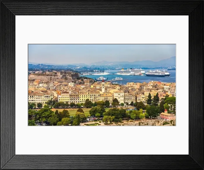Framed Print : Panoramic view of Kerkyra, capital of Corfu island Framed Print : Panoramic view of Kerkyra, capital of Corfu island