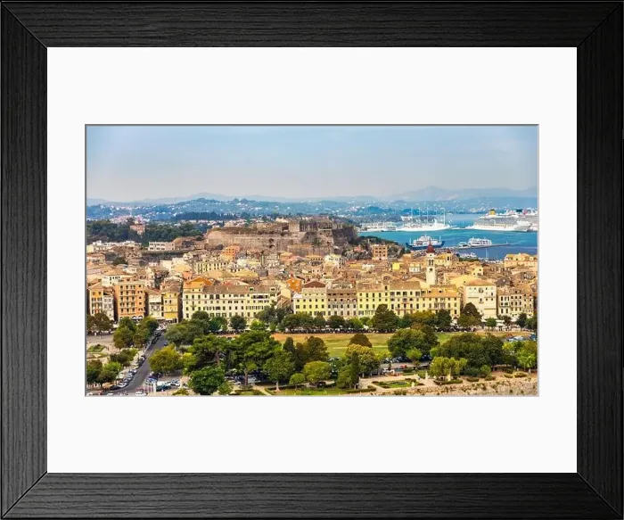 Framed Print : Panoramic view of Kerkyra, capital of Corfu island Framed Print : Panoramic view of Kerkyra, capital of Corfu island