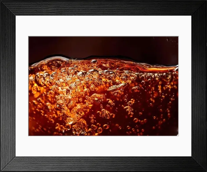 Framed Print : Texture of cooling summer's drink with bubbles. Macro shot Framed Print : Texture of cooling summer's drink with bubbles. Macro shot