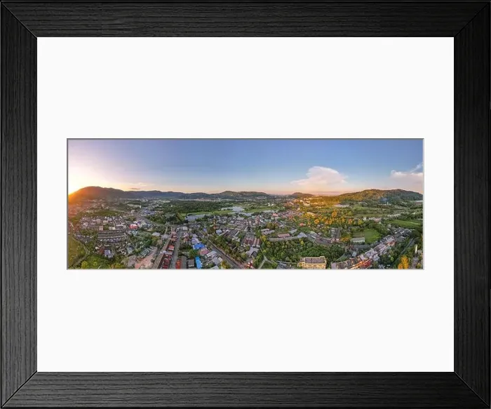 Framed Print : Panorama nature view Aerial view of Kathu district Phuket Thailand from Drone camera High angle view Framed Print : Panorama nature view Aerial view of Kathu district Phuket Thailand from Drone camera High angle view