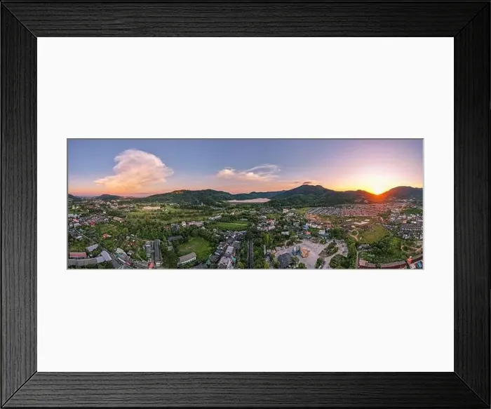 Framed Print : Panorama nature view Aerial view of Kathu district Phuket Thailand from Drone camera High angle view Framed Print : Panorama nature view Aerial view of Kathu district Phuket Thailand from Drone camera High angle view