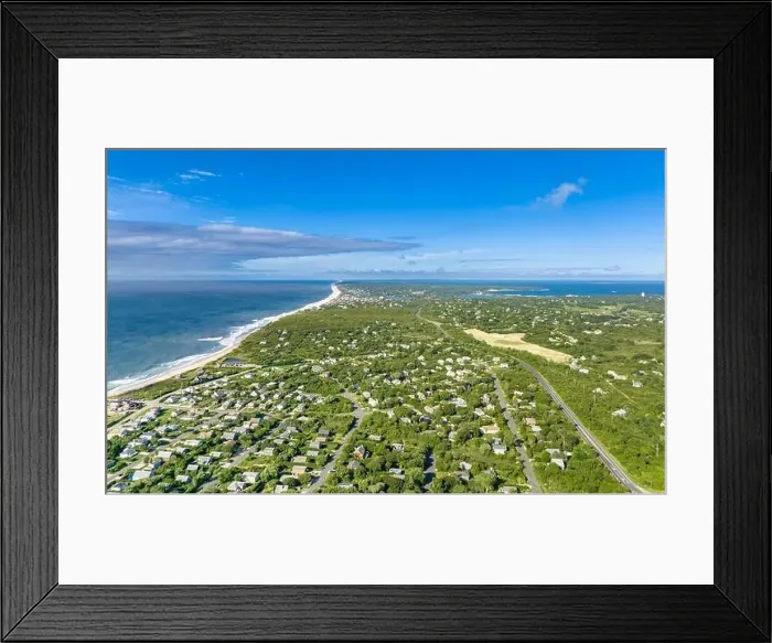 Framed Print : Aerial view of ditch plains and surrounding area of montauk Framed Print : Aerial view of ditch plains and surrounding area of montauk