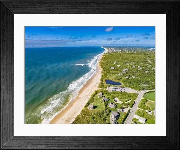 Framed Print : Aerial view of Ditch Plains Beach and vicinty Framed Print : Aerial view of Ditch Plains Beach and vicinty