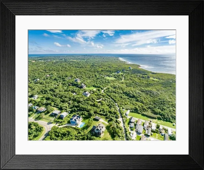 Framed Print : Aerial image of Montuak and points east Framed Print : Aerial image of Montuak and points east