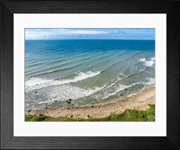 Framed Print : Aerial view of the rocky beach and ocean in Montauk, NY Framed Print : Aerial view of the rocky beach and ocean in Montauk, NY