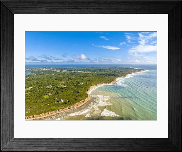 Framed Print : Aerial view of Montauk south shore, looking east Framed Print : Aerial view of Montauk south shore, looking east