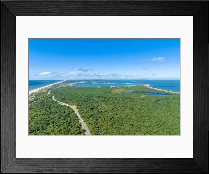 Framed Print : Aerial view of Napeague stretch and points west Framed Print : Aerial view of Napeague stretch and points west