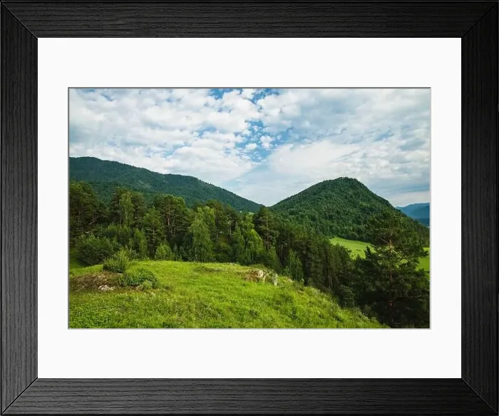 Framed Print : Landscape of mountains in summer Framed Print : Landscape of mountains in summer