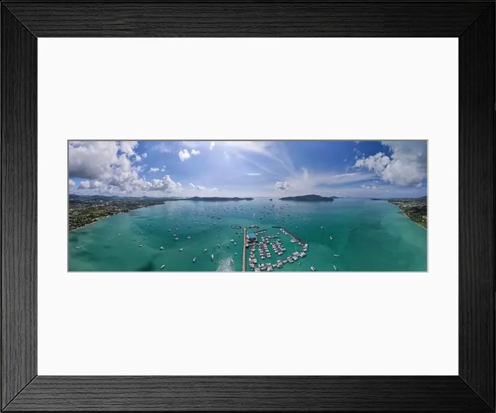 Framed Print : Panorama Chalong pier with sailboats and other boats at the sea Framed Print : Panorama Chalong pier with sailboats and other boats at the sea