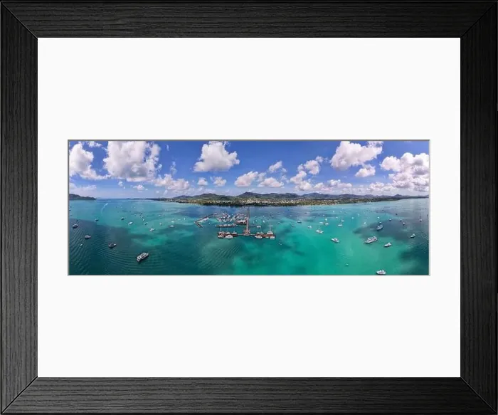 Framed Print : Panorama Chalong pier with sailboats and other boats at the sea Framed Print : Panorama Chalong pier with sailboats and other boats at the sea