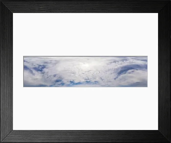 Framed Print : Blue sky with Cumulus clouds Seamless panorama in spherical equirectangular format Framed Print : Blue sky with Cumulus clouds Seamless panorama in spherical equirectangular format