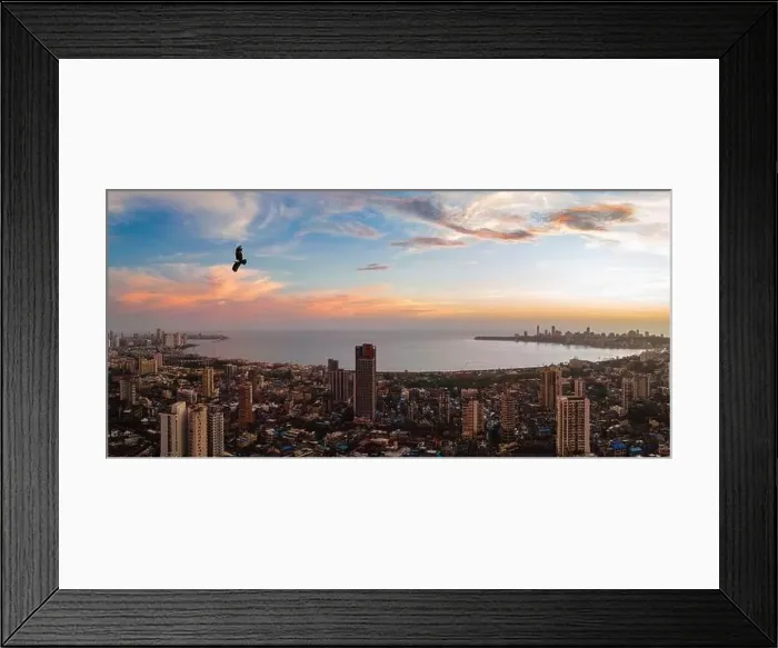 Framed Print : Marine Drive Mumbai Panorama - Most Beautiful landscape shot Framed Print : Marine Drive Mumbai Panorama - Most Beautiful landscape shot