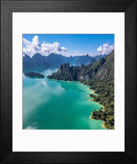 Framed Print : Aerial view of Khao Sok national park Cheow Lan Dam lake in Surat Thani, Thailand Framed Print : Aerial view of Khao Sok national park Cheow Lan Dam lake in Surat Thani, Thailand