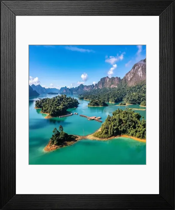 Framed Print : Aerial view of Khao Sok national park Cheow Lan Dam lake in Surat Thani, Thailand Framed Print : Aerial view of Khao Sok national park Cheow Lan Dam lake in Surat Thani, Thailand