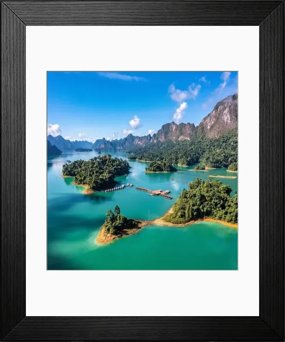 Framed Print : Aerial view of Khao Sok national park Cheow Lan Dam lake in Surat Thani, Thailand Framed Print : Aerial view of Khao Sok national park Cheow Lan Dam lake in Surat Thani, Thailand
