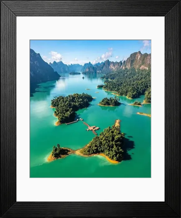 Framed Print : Aerial view of Khao Sok national park Cheow Lan Dam lake in Surat Thani, Thailand Framed Print : Aerial view of Khao Sok national park Cheow Lan Dam lake in Surat Thani, Thailand