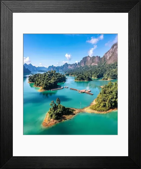 Framed Print : Aerial view of Khao Sok national park Cheow Lan Dam lake in Surat Thani, Thailand Framed Print : Aerial view of Khao Sok national park Cheow Lan Dam lake in Surat Thani, Thailand